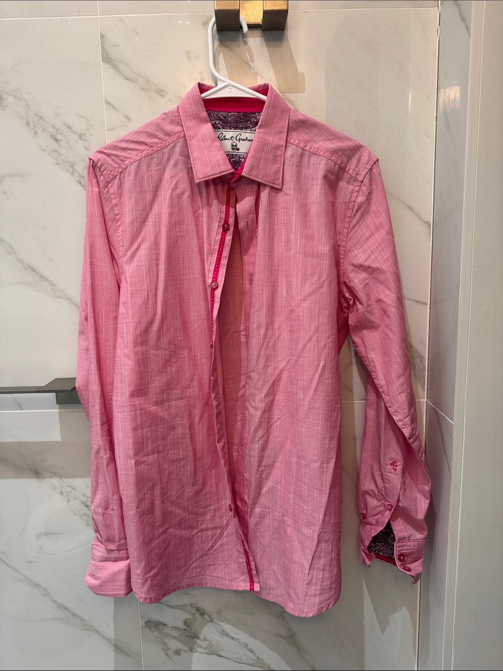 Robert Graham Pink Long-Sleeve Woven Dress Shirt